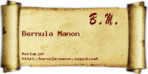 Bernula Manon névjegykártya
